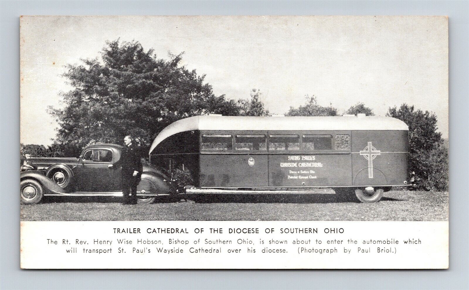Postcard OH Trailer Cathedral Of The Diocese of Southern Ohio Church c1930s V20