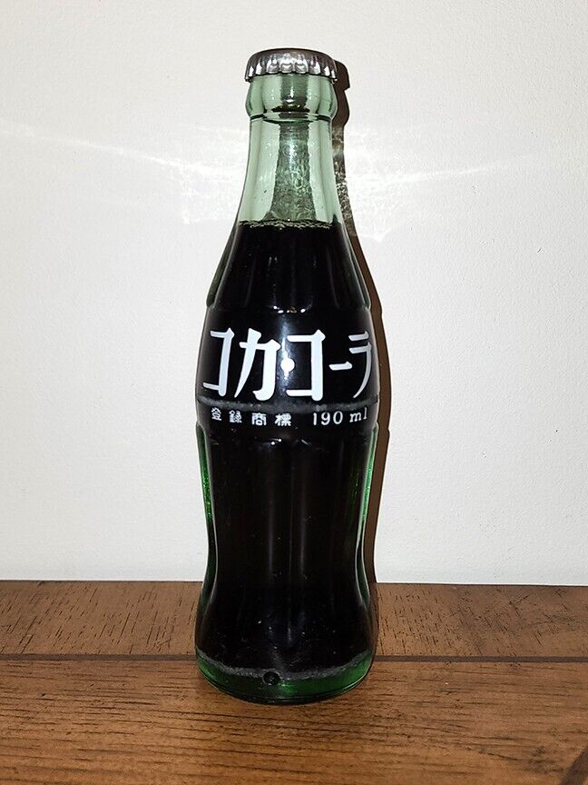 Vintage Japanese Coca-Cola Heavy Green Glass Bottle 190ml Sony Collectible