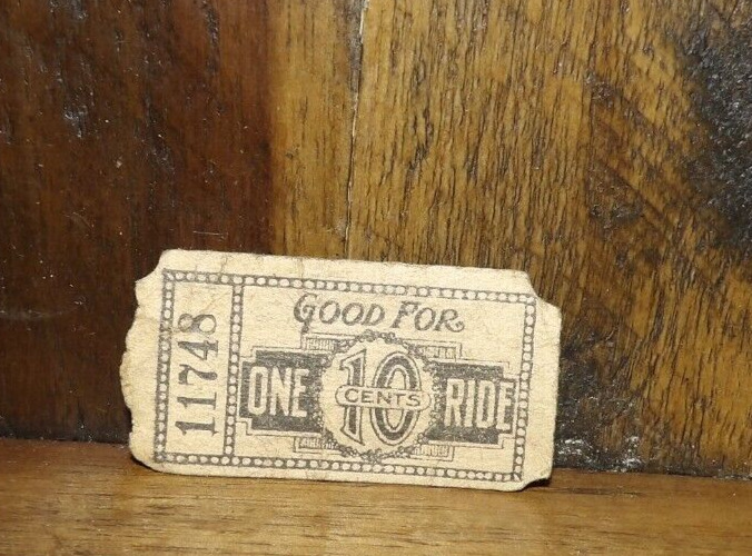 Cool 10 Cent Carnival Ride Single Ticket-Pretty Old