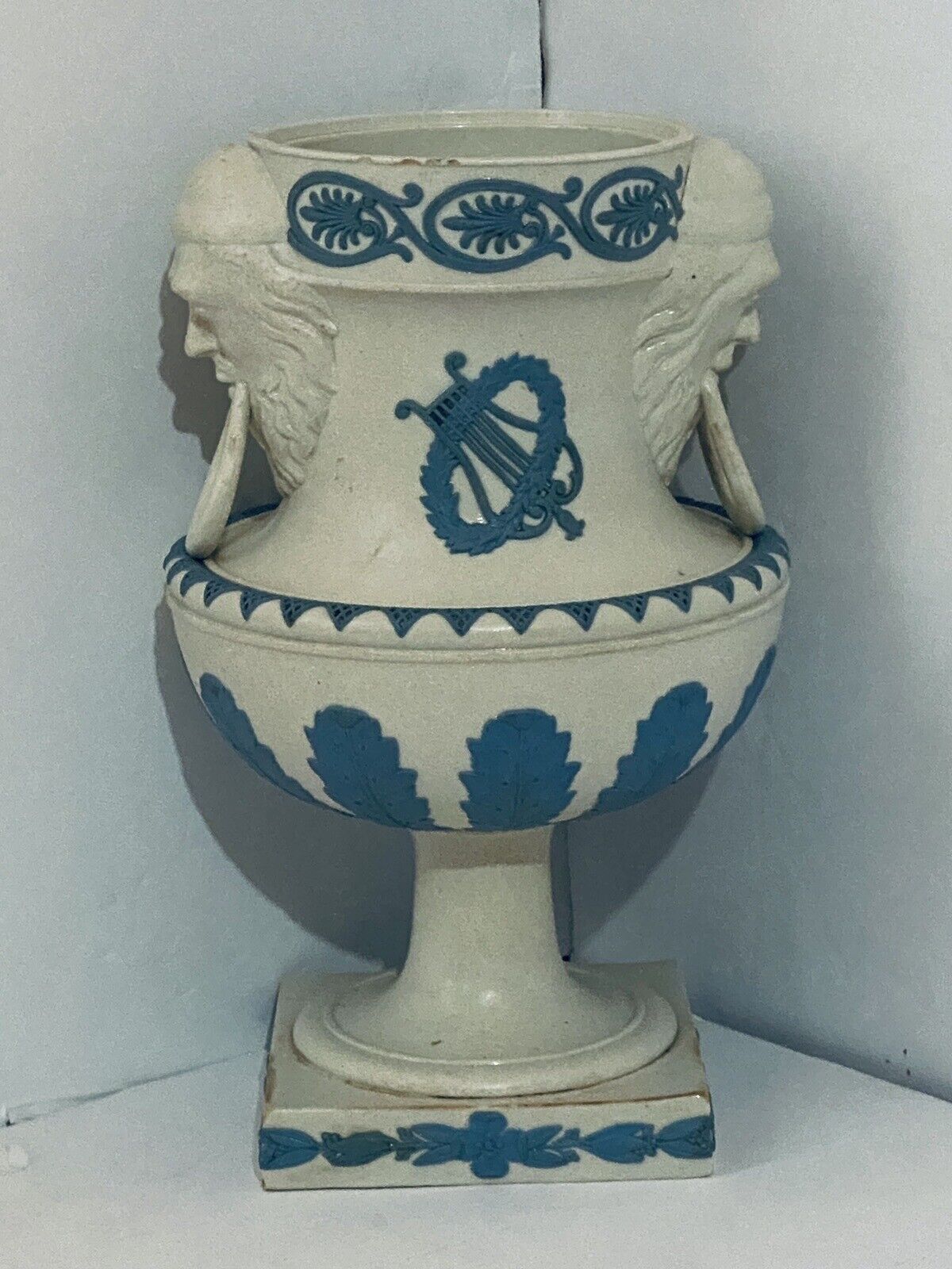 Antique 18th C Wedgwood/Turner/English Jasperware Urn Vase W/O Lid (Heavy)