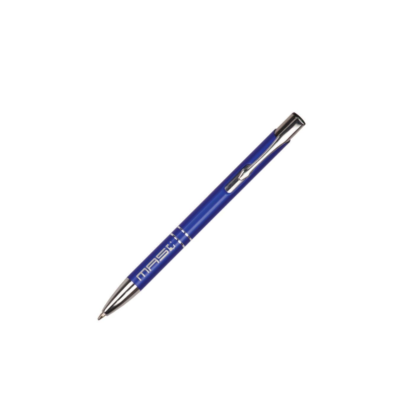 Personalized Blue w/ Silver Trim Gloss Ballpoint Pens Laser Engraved