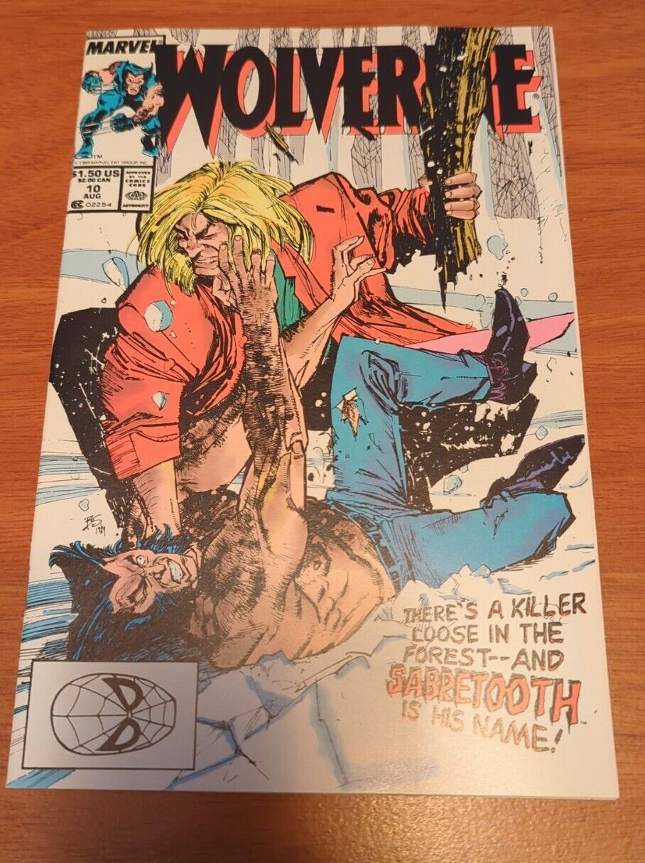 Marvel Comics Wolverine #10 Classic Wolverine Sabretooth Battle 1989 NM+