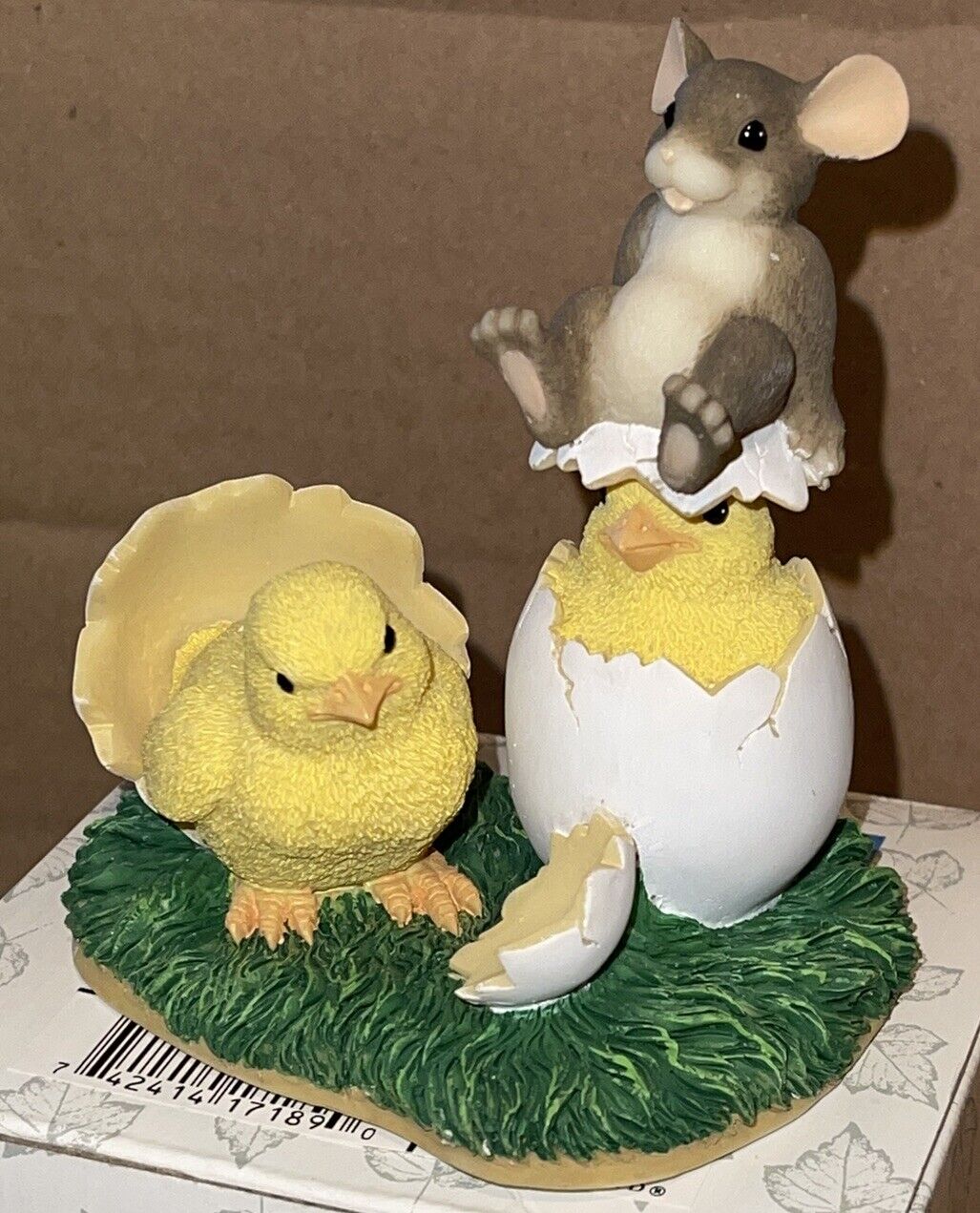 Fitz & Floyd Charming Tails Figurine Vintage What’s Hatchin ? Chicks & Mouse #11