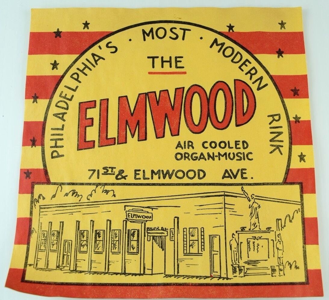 1930\'s-50\'s The Elmwood Roller Rink, Philadelphia Label Vintage B3