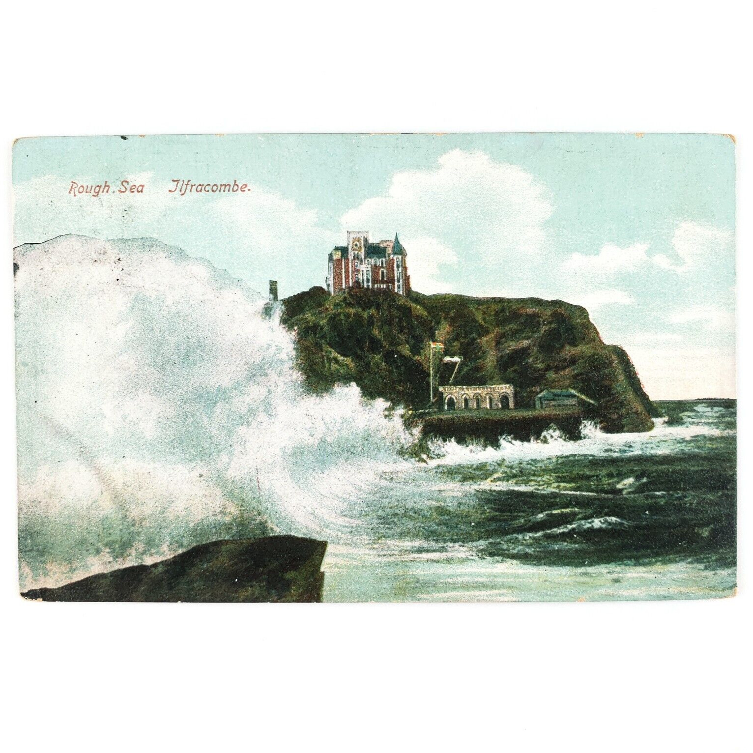 Ilfracombe Rough Sea Resort Postcard c1919 North Devon Seaside England UK C1916