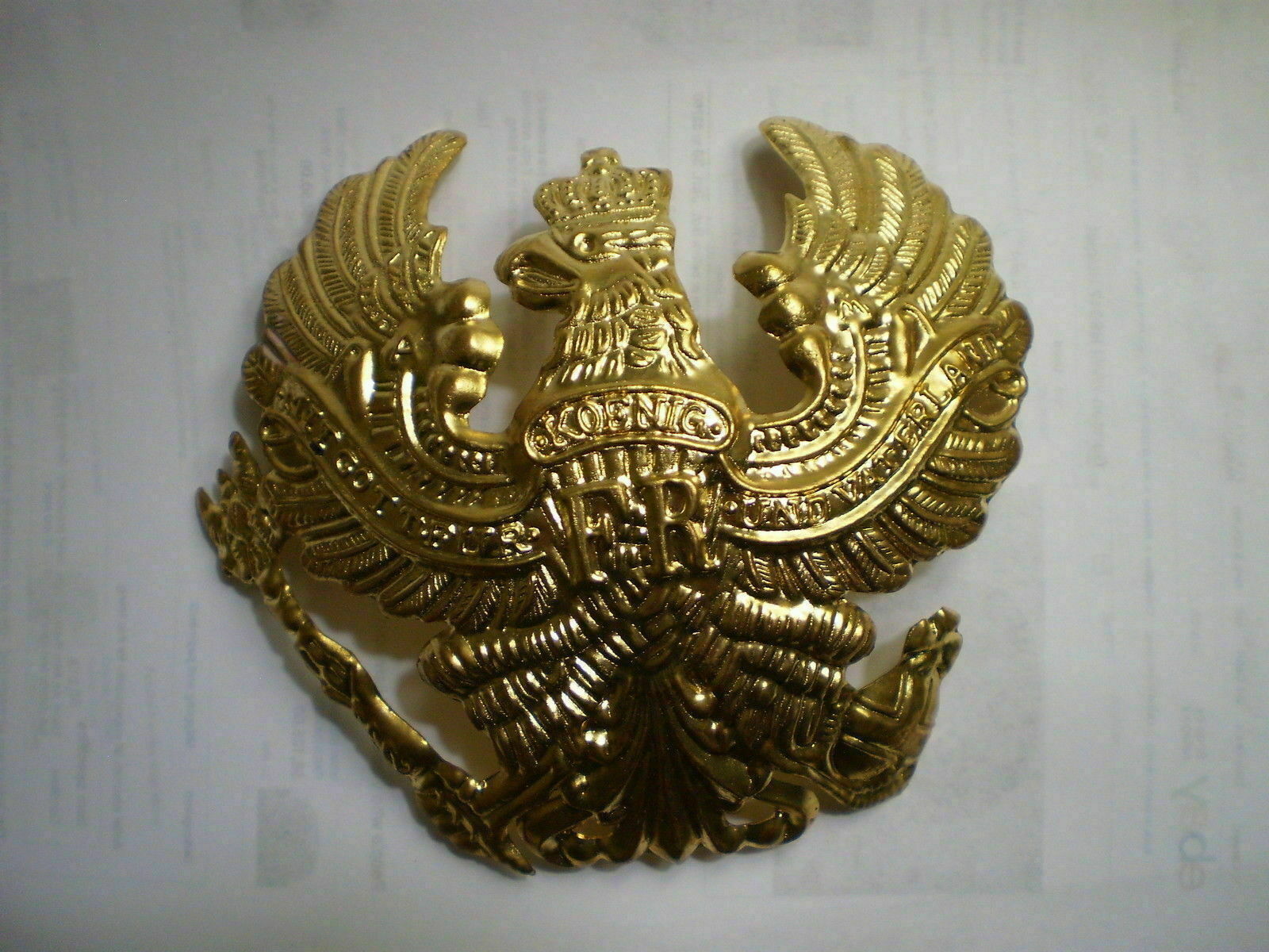 DGH® German Pickelhaube Brass Prussia helmet Wappen Badge handmade brass FS
