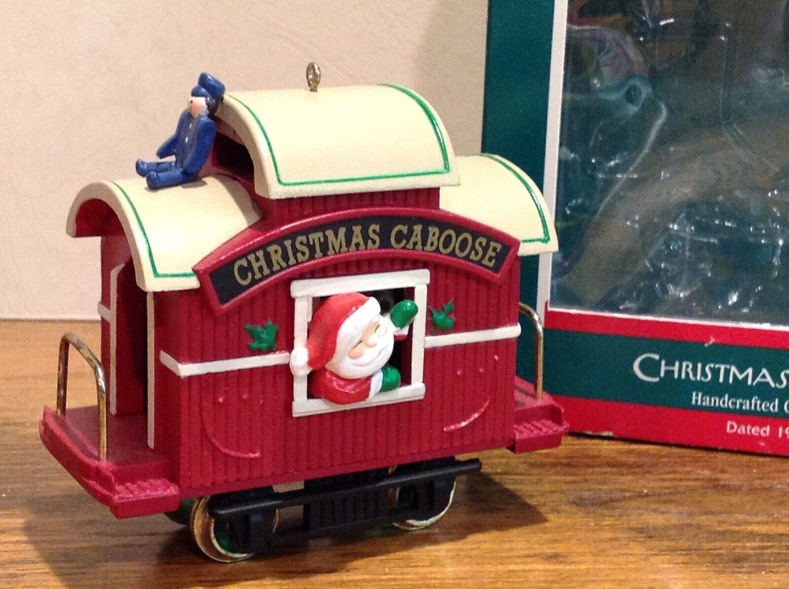 Vintage Hallmark Ornament 1989 Christmas Caboose Here Comes Santa #11 with Box