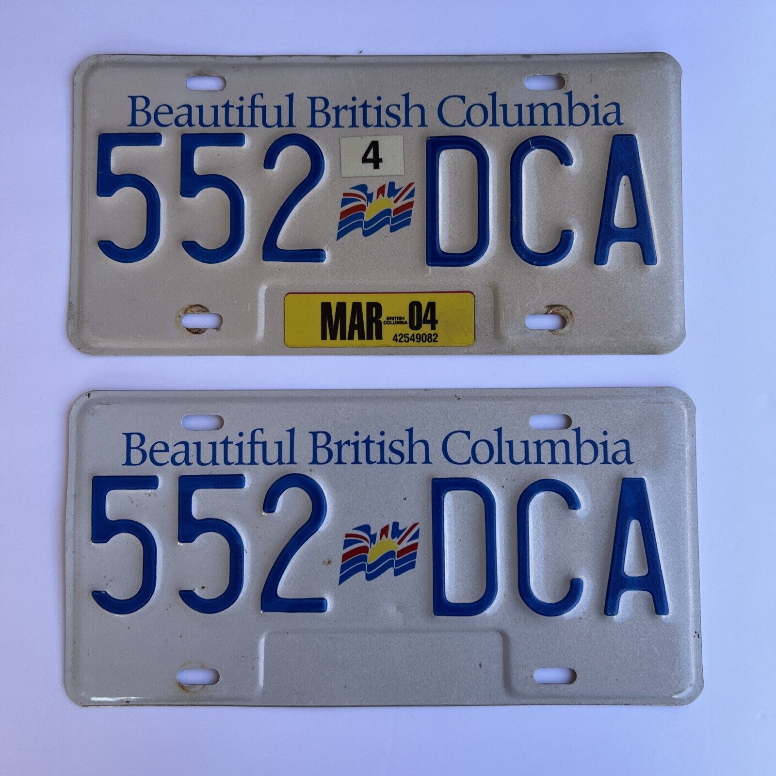 License Plates Pair Beautiful British Columbia 552 DCA