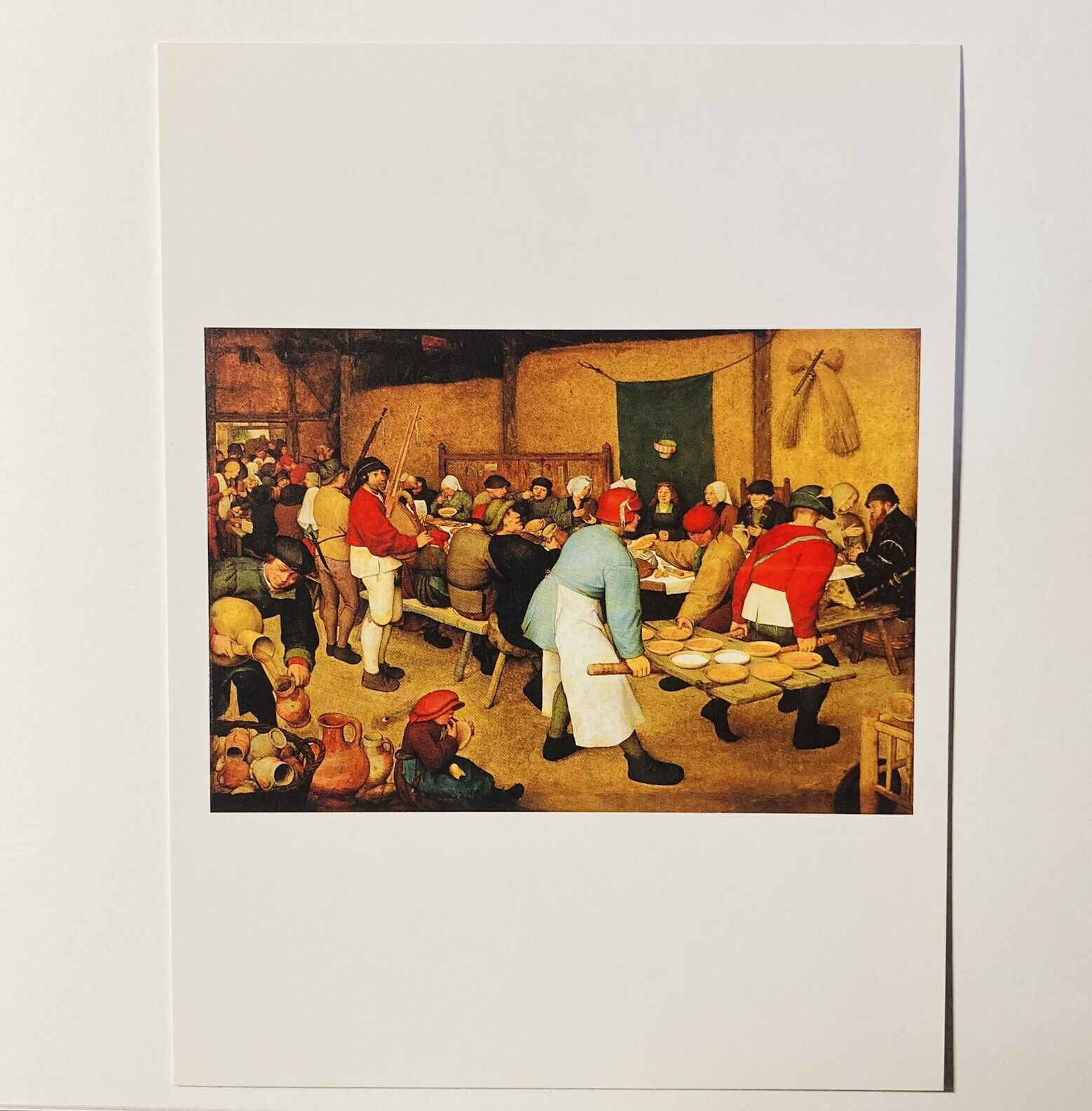 1998 Phaidon Press Postcard “Peasant Wedding Feast” Pieter Brugel Festive Art P2