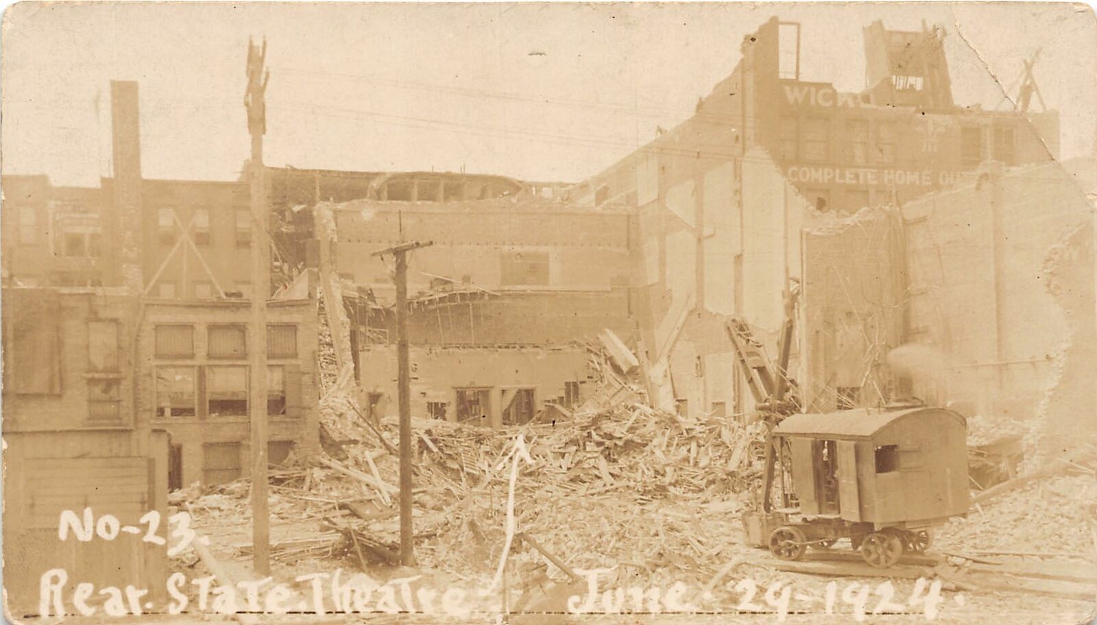 H99/ Lorain Ohio RPPC Postcard 1924 Tornado Disaster State Theatre 183