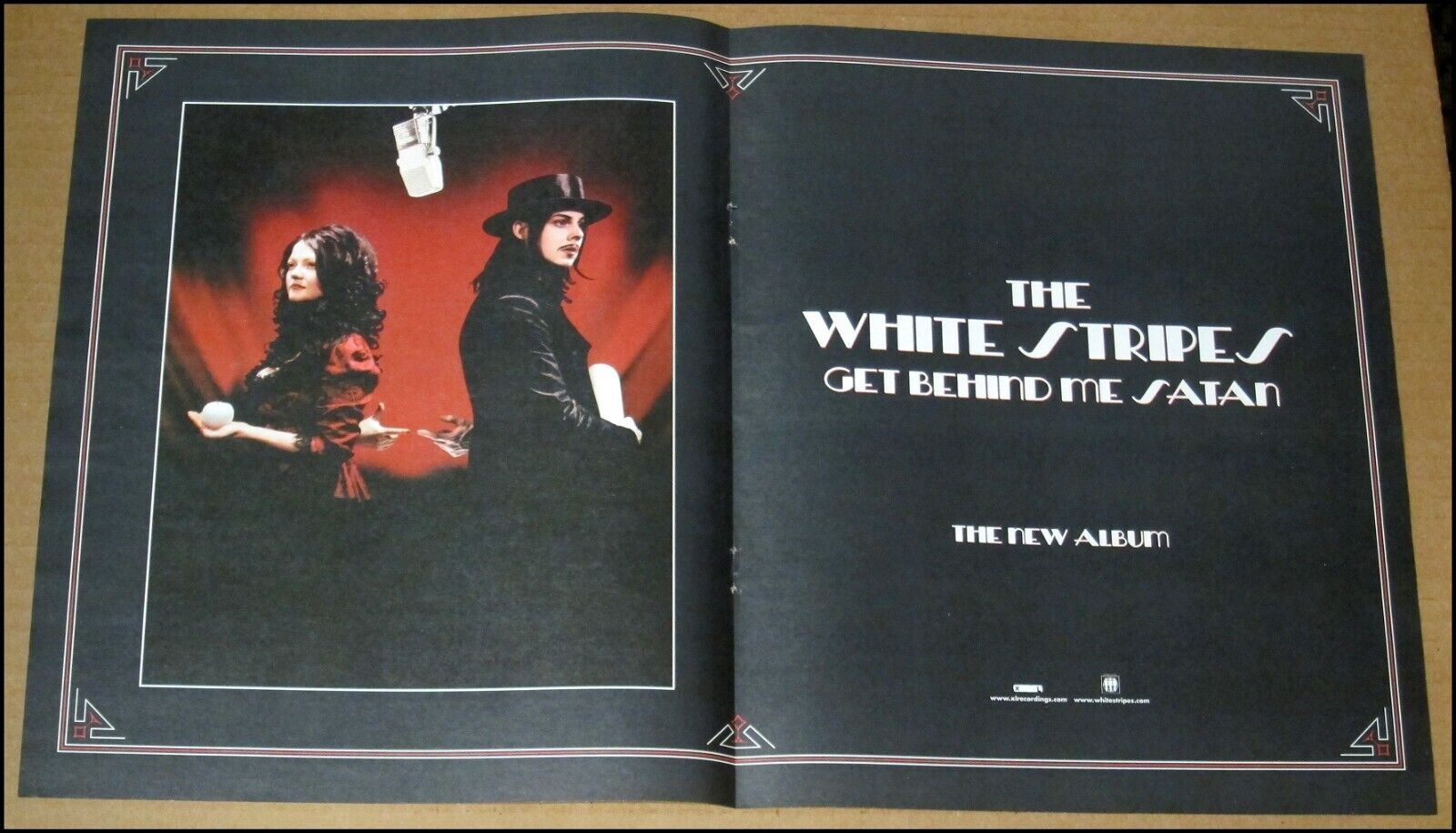 2005 The White Stripes Get Behind Me Satan 2-Page Print Ad Advertisement Jack
