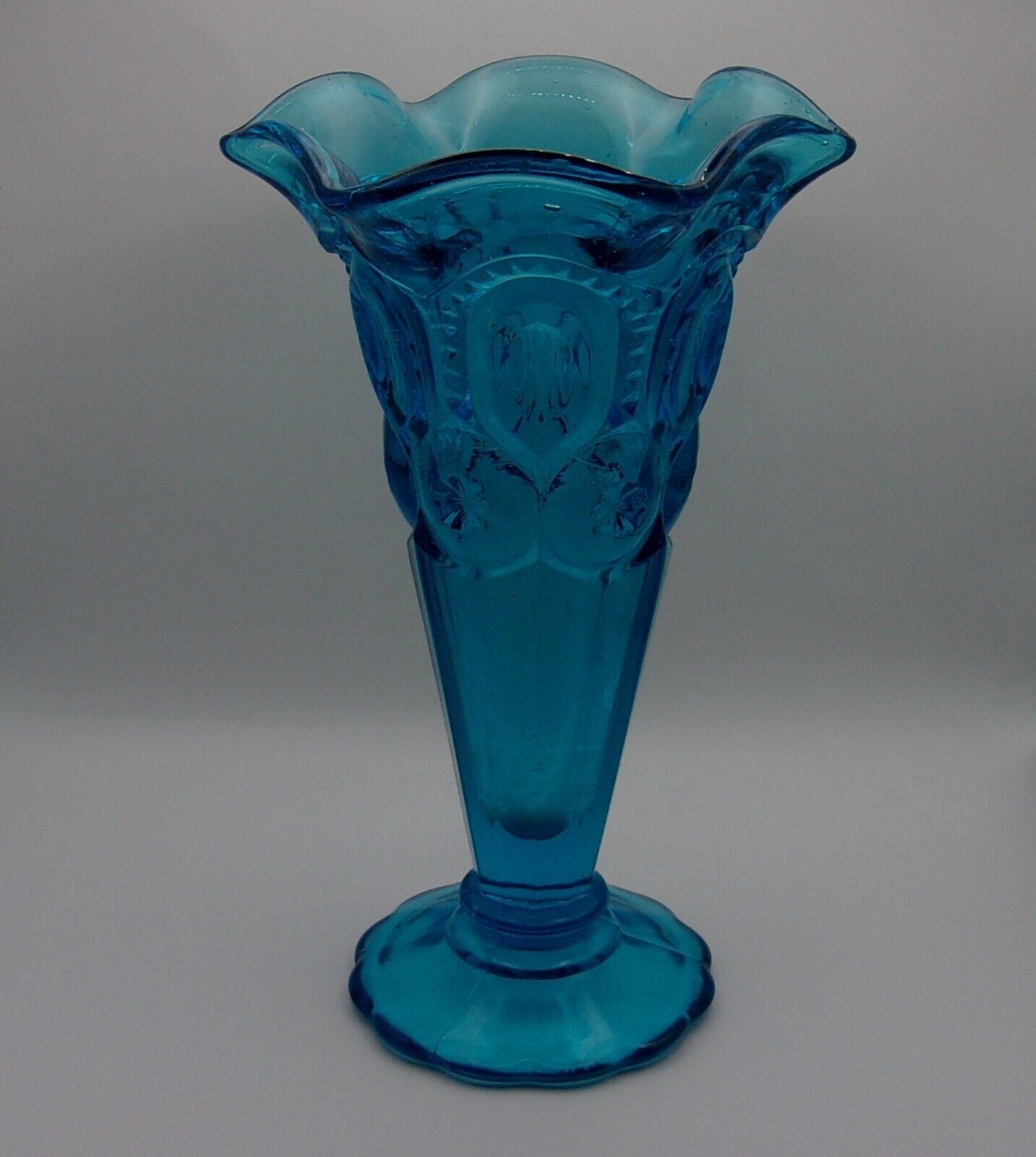 VINTAGE Blue Glass Vase