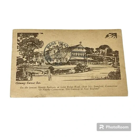 Postcard Chimney Corner Inn Stamford Connecticut Vintage c1950 A146