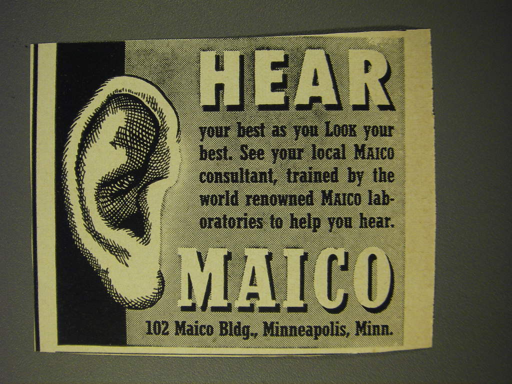 1950 Maico Hearing Ad - Hear your best as you look your best