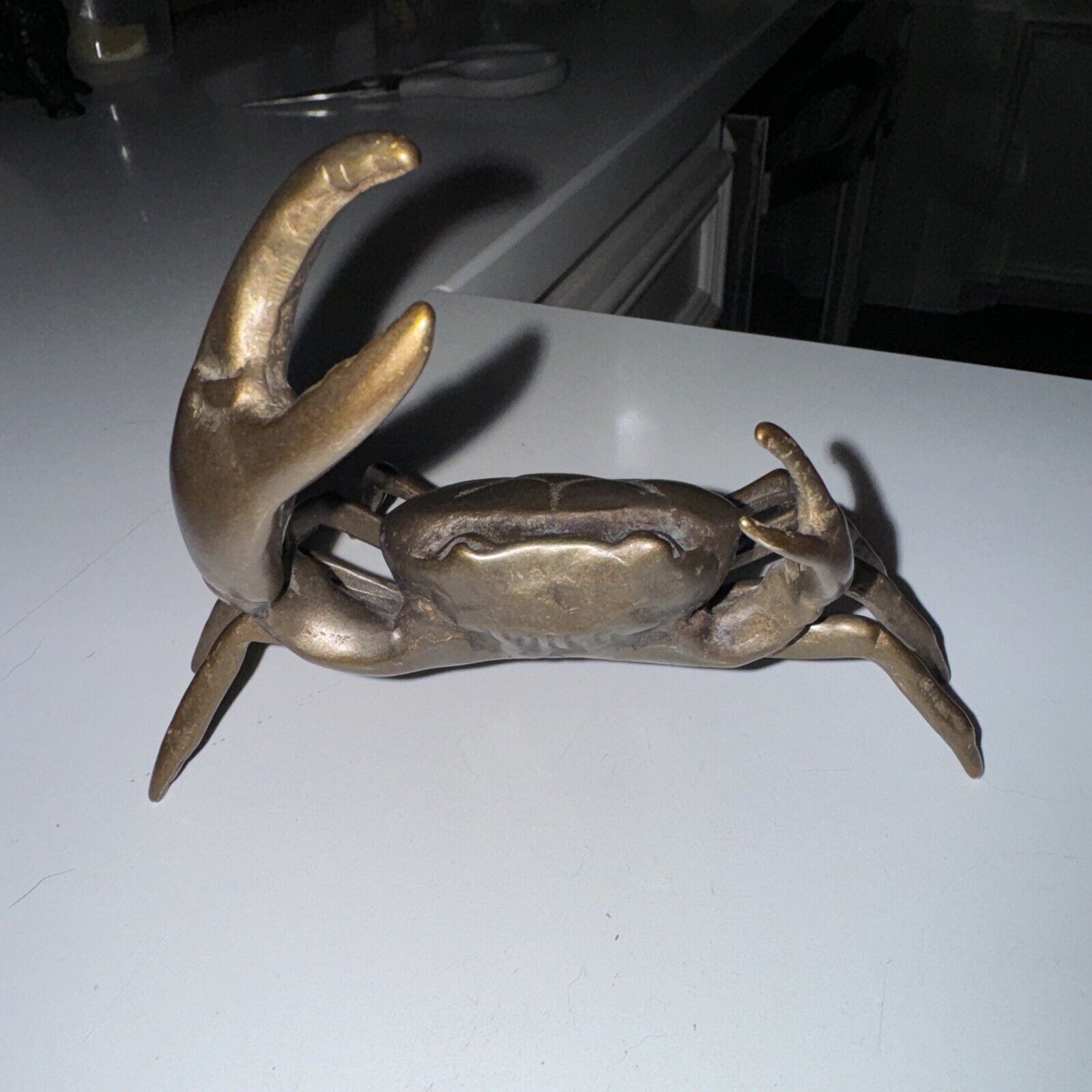 Vintage Solid Brass Crab 