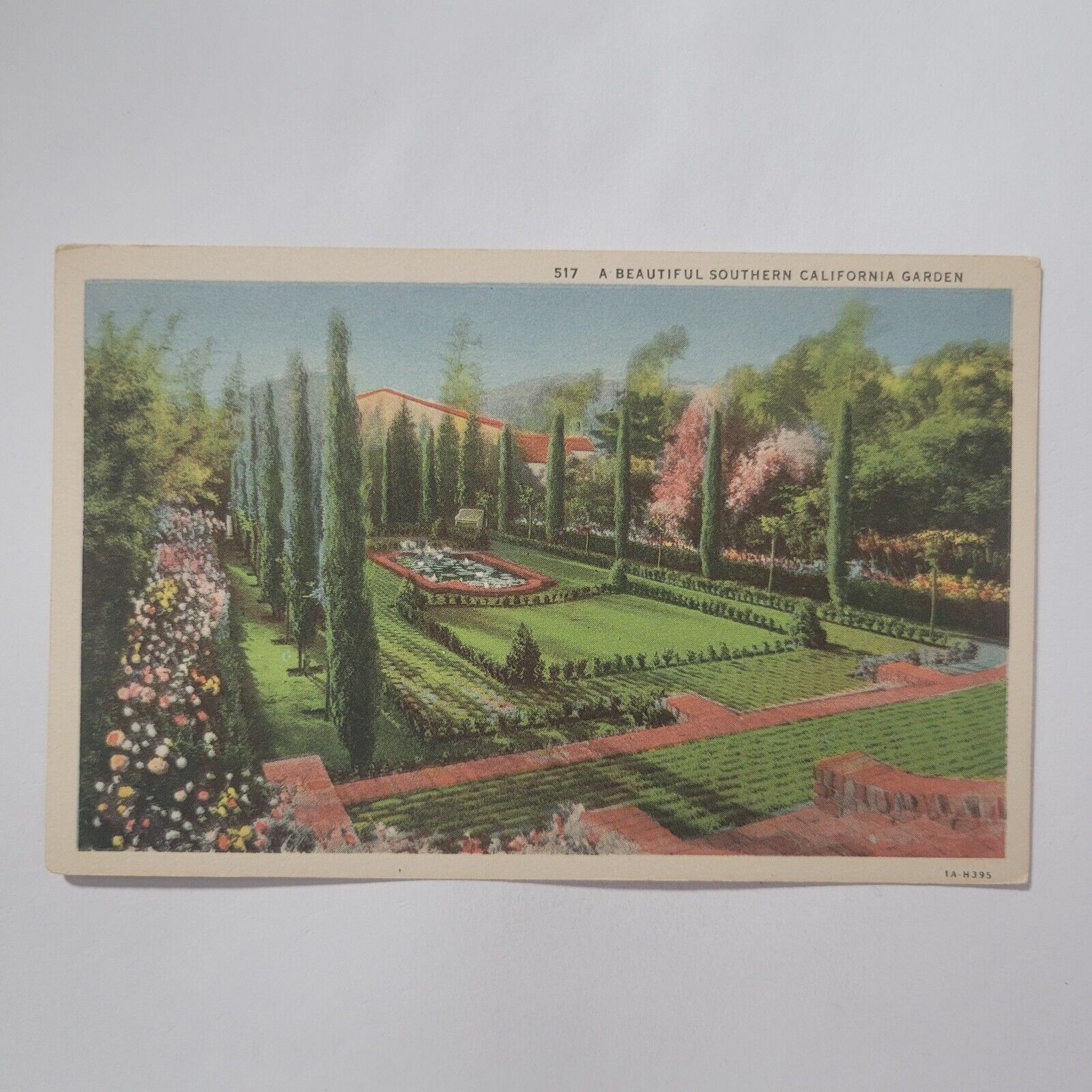 Vintage Postcard A Beautiful Southern California Garden Pasadena CA Flowers