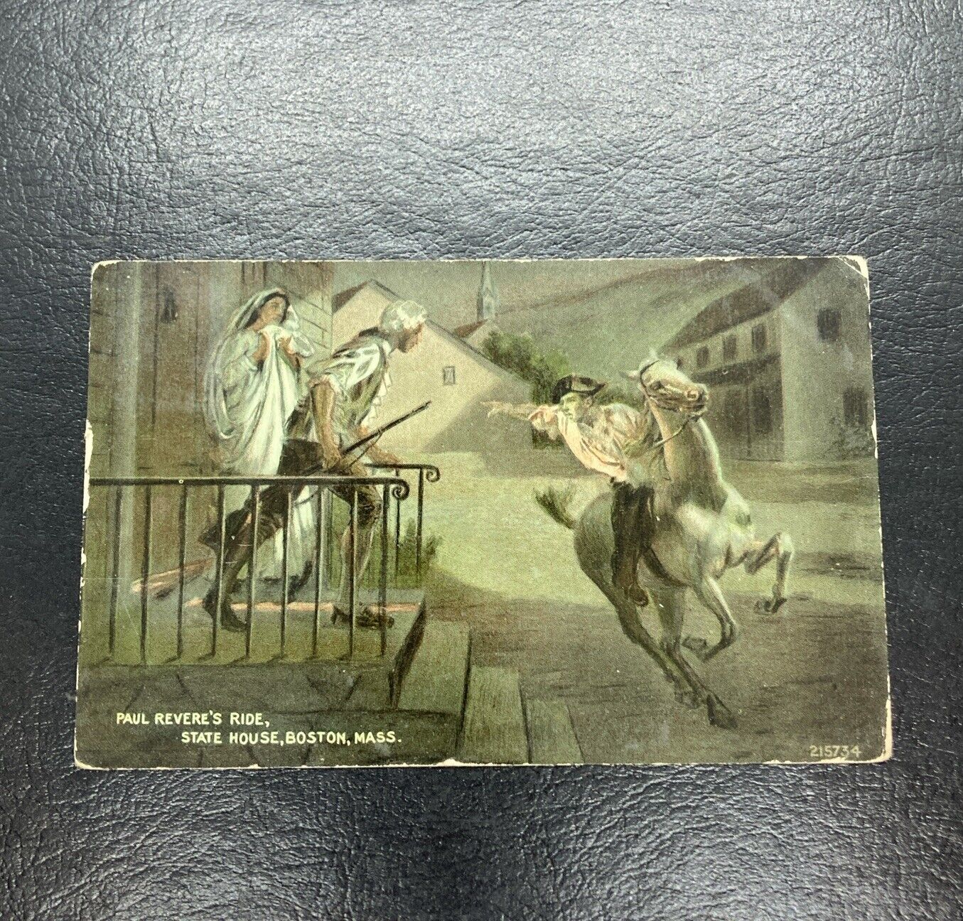 Paul Revere's Ride, State House, Boston, Massachusetts - Posted 1912 Postcard.