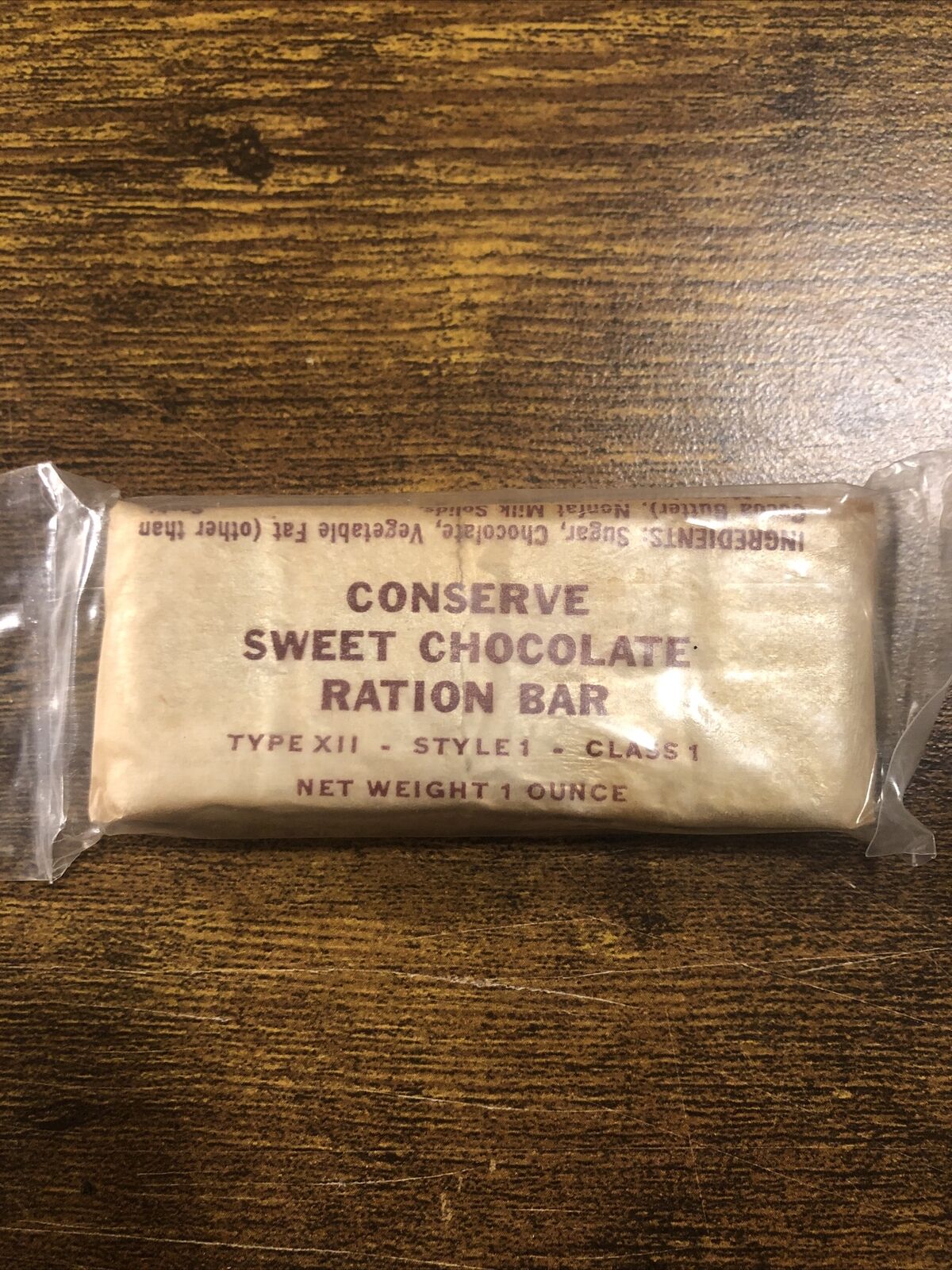 Vietnam War Era Sweet Chocolate Ration Bar From A Military Survival Kit Sealed