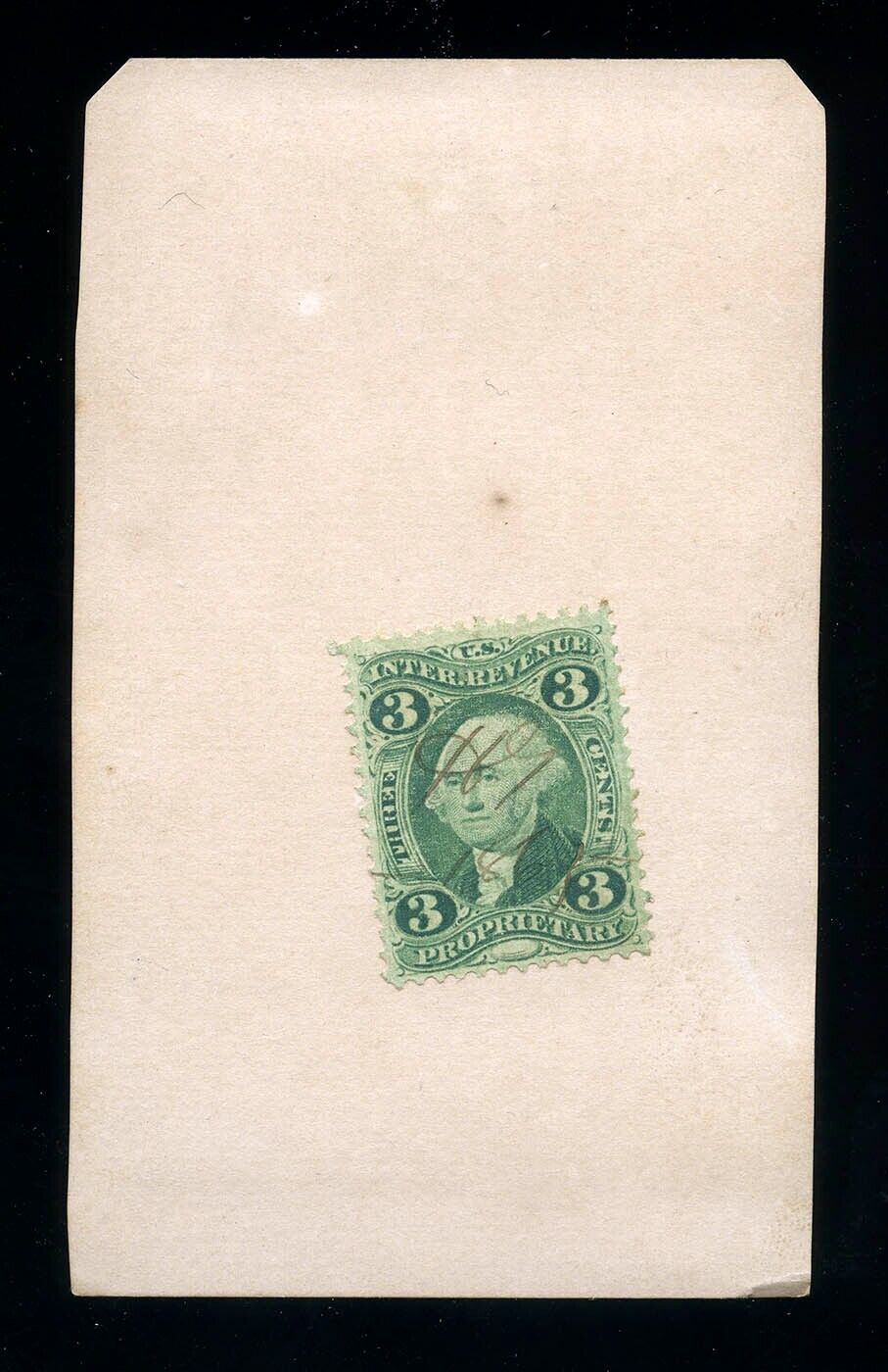 1865 CDV  3¢ Green Tax Stamp Seated Lady