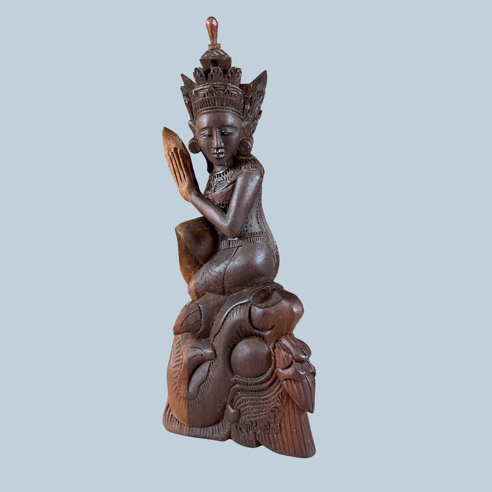 Balinese Dewi Ratih Sculpture Hand Carved Wood Carving Figure 7\