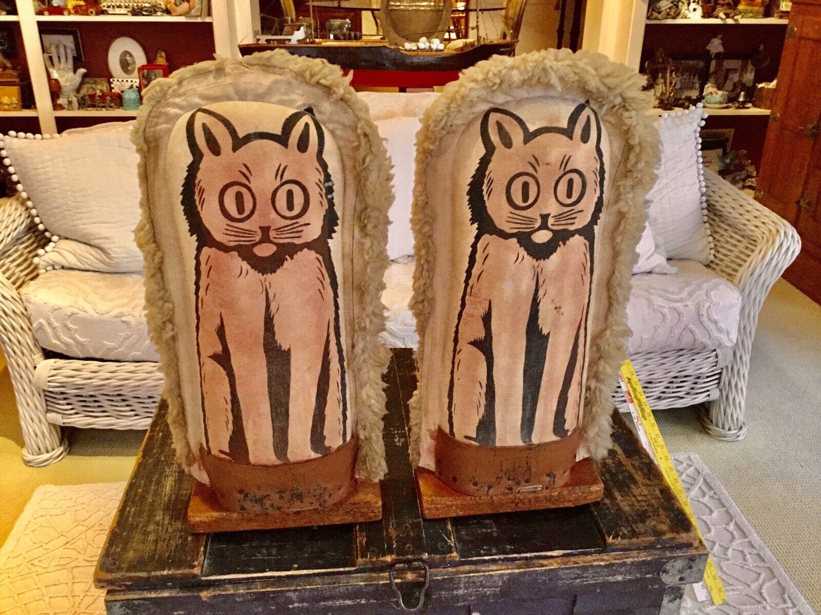 Large Antique Carnival Knockdowns / Penny Arcade 23 Inches Cats