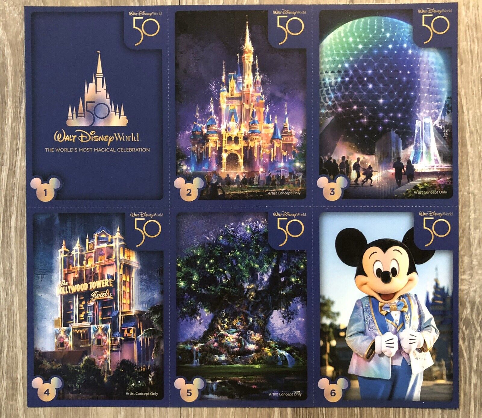 NEW 2021 Walt Disney World Parks 50th Anniversary Cast Exclusive Card Set