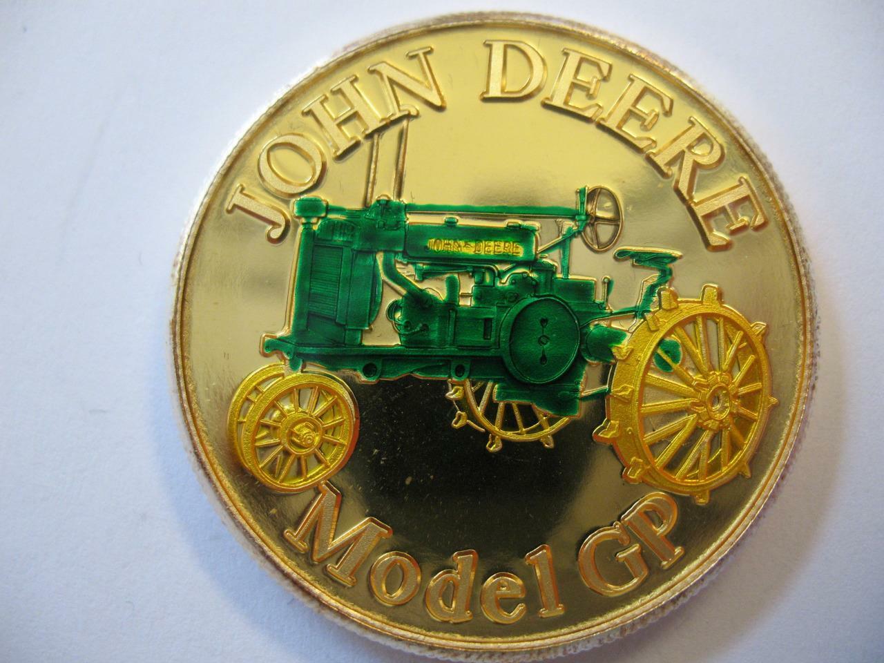 1-OZ.JOHN DEERE MODEL GP TRACTOR FATHER\'S DAY GIFT .999 PROOF SILVER COIN+GOLD