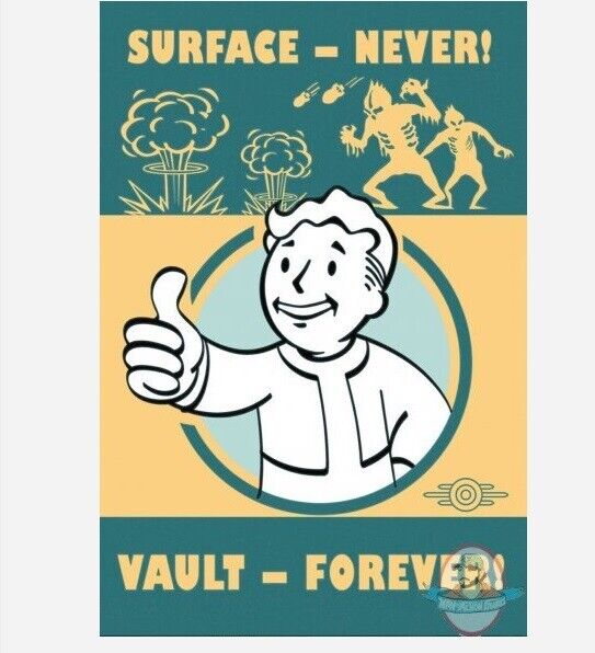 Fallout Surface Never Vault Forever Tin Sign Replica