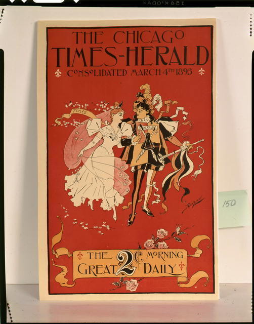 Chicago Times Herald,Couple in Fancy Dress,Bride,Marriage,1895,William Denslow