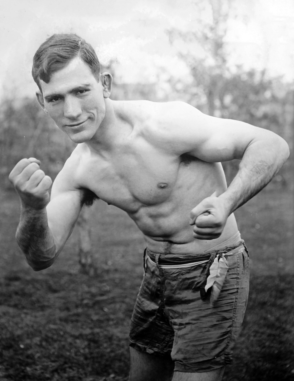 1910 1915 Boxer George Knockout Brown Vintage Old Photo 8.5\