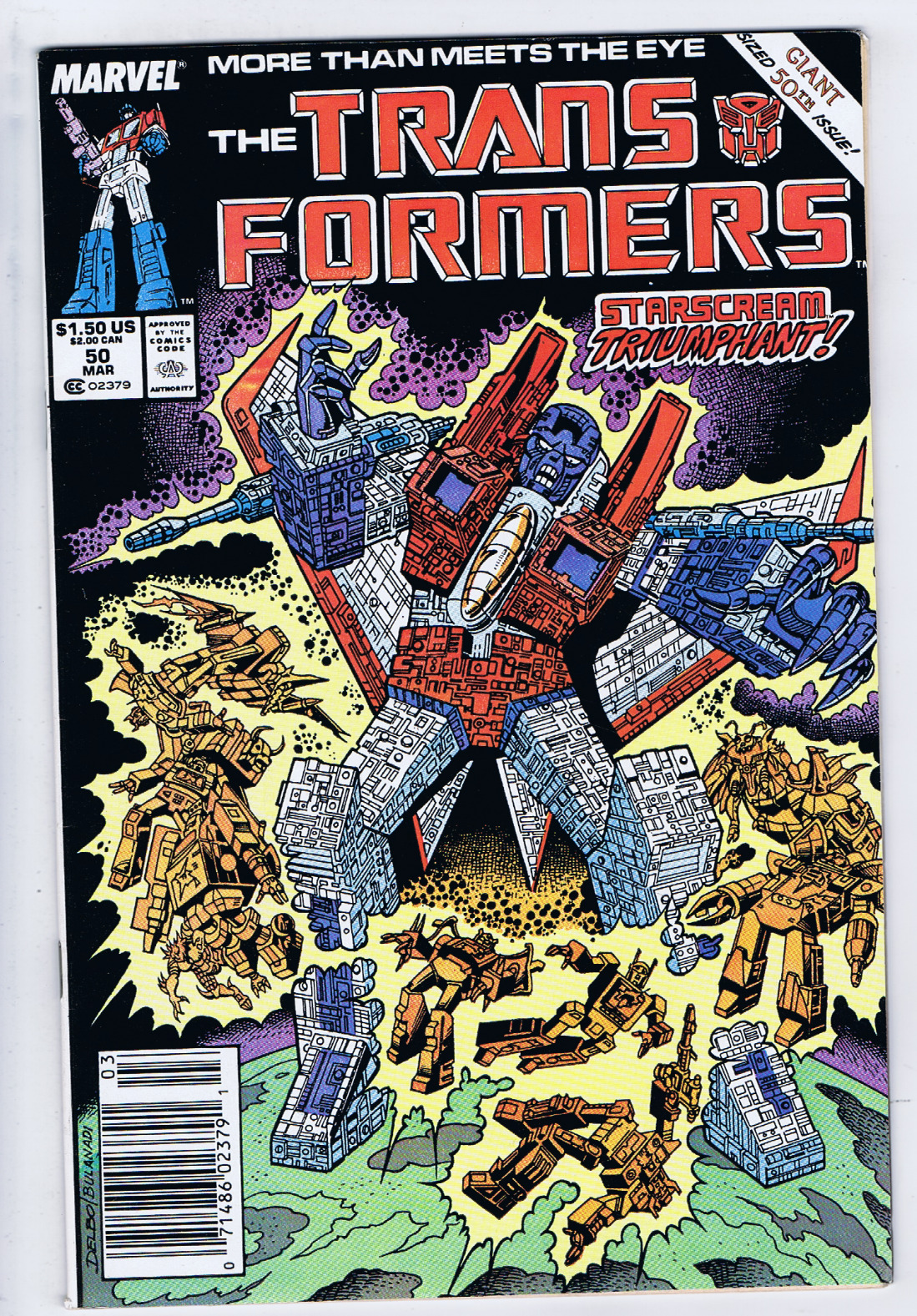 Transformers #50 Marvel Pub 1989 Starscream Triumphant 