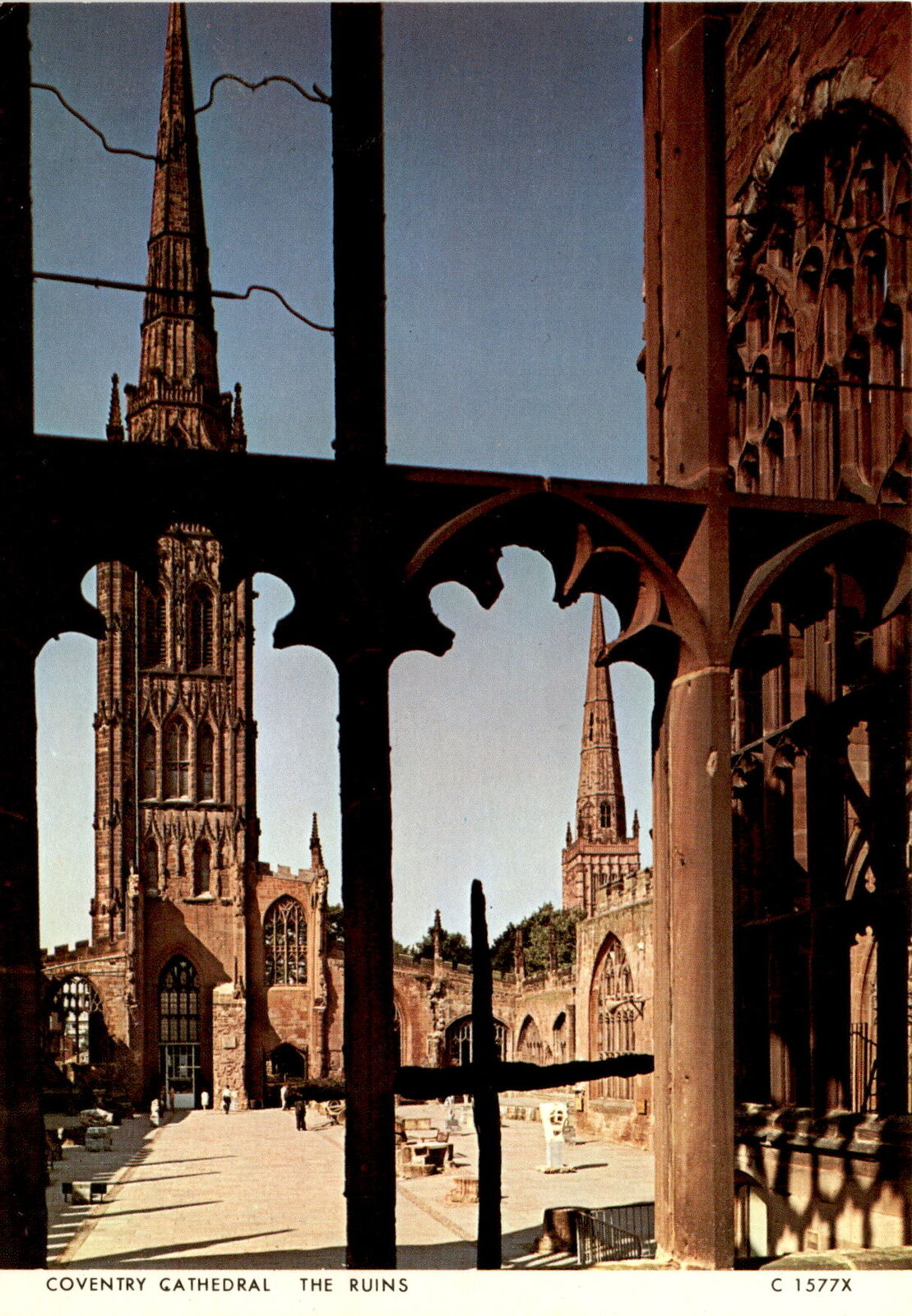 Coventry Cathedral, England, World War II, Sir Basil Spence, modernist Postcard