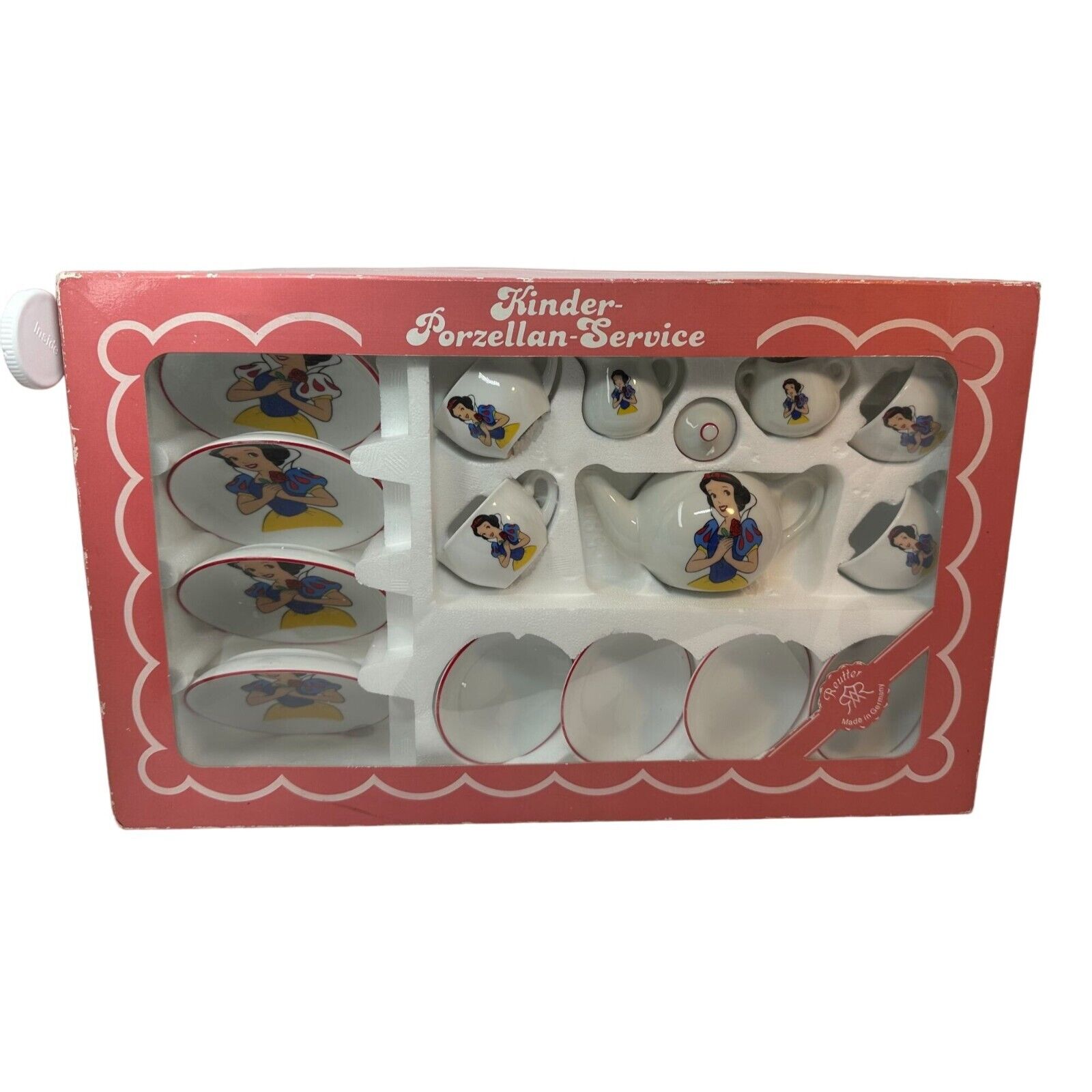 Vintage Reutter Germany Disney Snow White Porcelain Tea Pot Cup Saucer SET