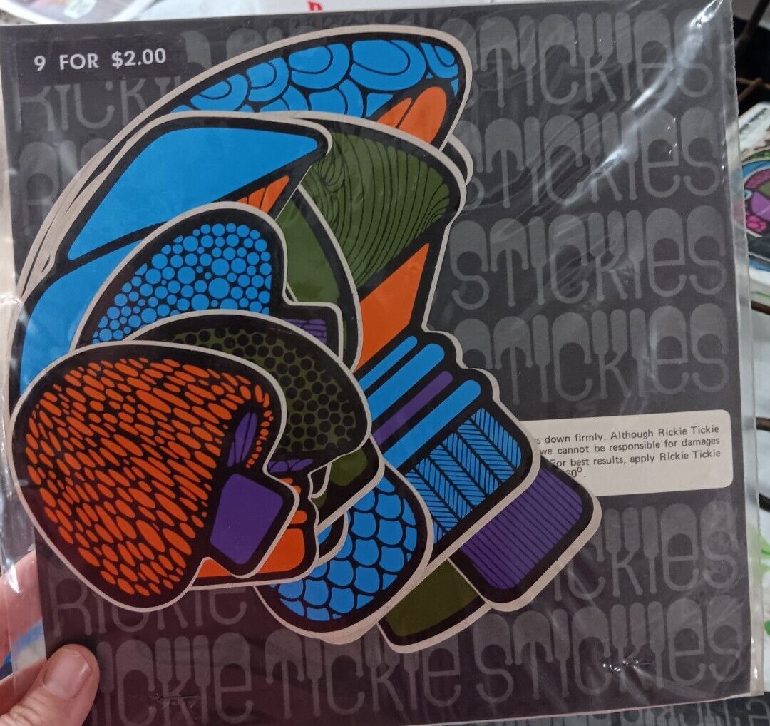 NOS Vintage 1968 Pop Art Rickie Tickie Stickies Psychedelic Mushroom Stickers