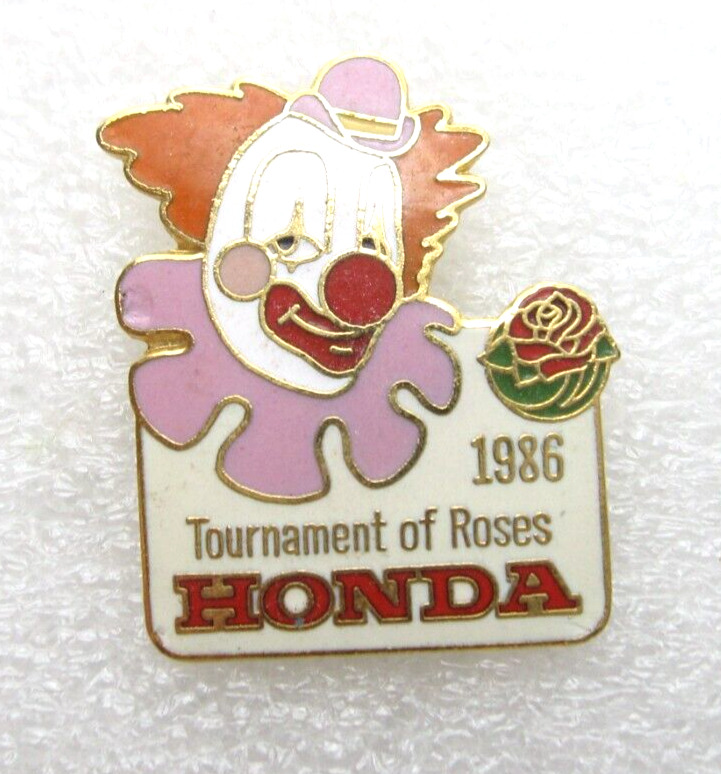 Vintage 1986 Tournament of Roses Happy Clown Honda Lapel Pin (C425)