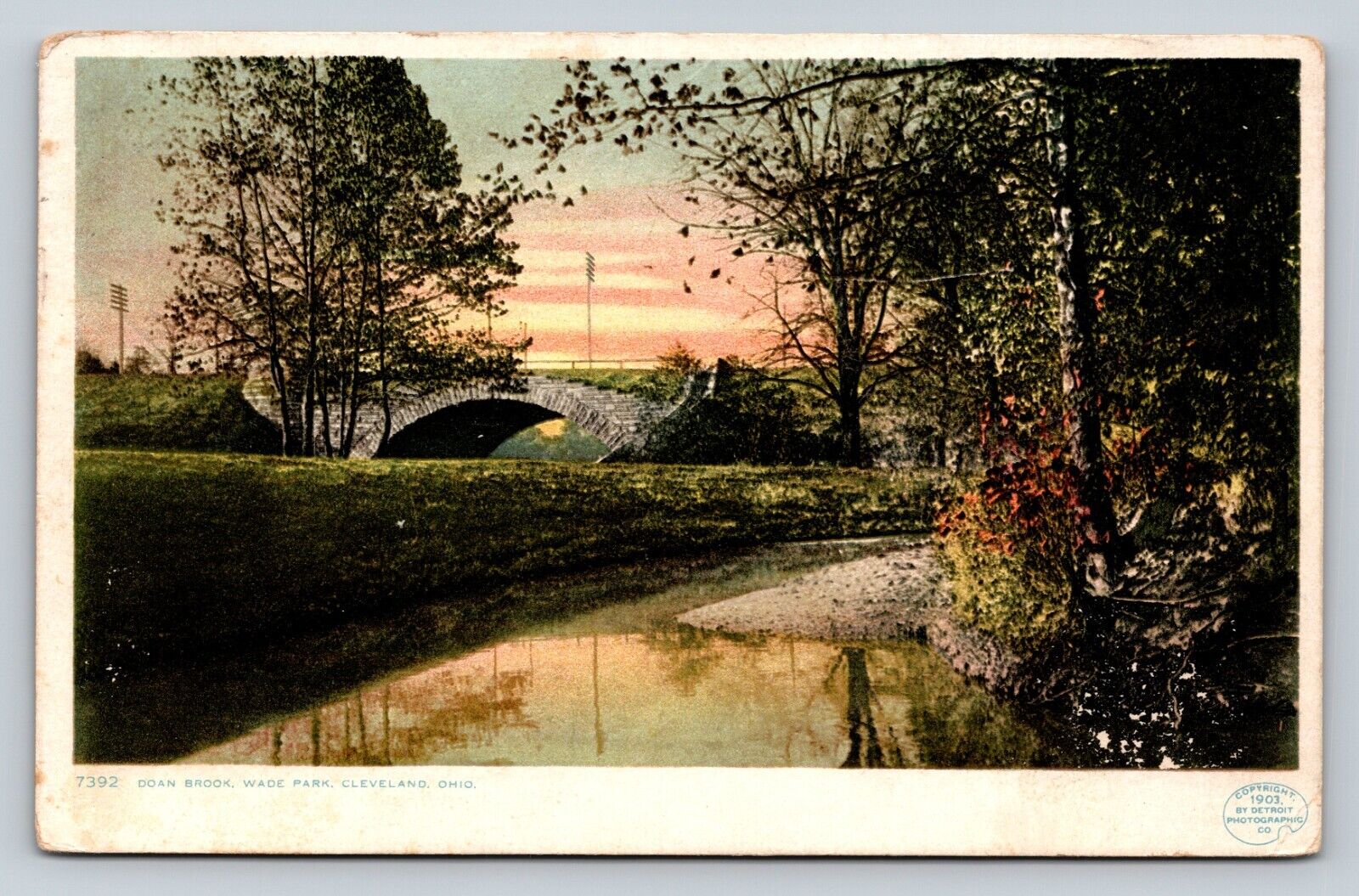 c1908 Doan Brook Wade Park Cleveland Ohio ANTIQUE Postcard 1714