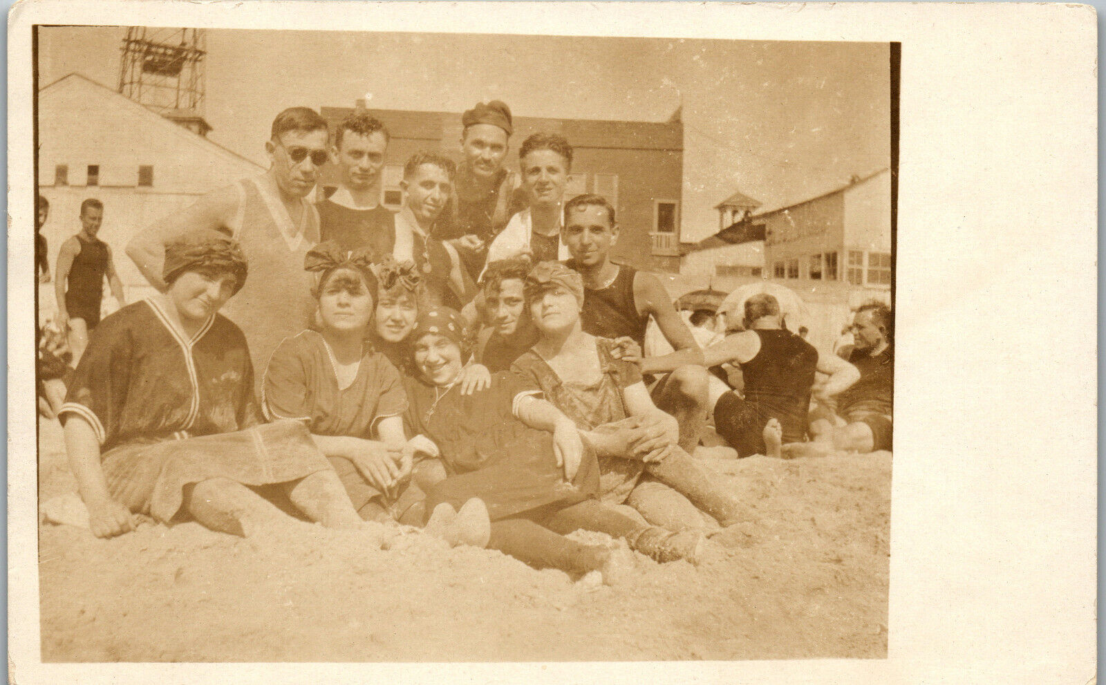 Ravenhall Coney Island A Sunday in July Bathing Suites RPPC 1915  Postcard PBA