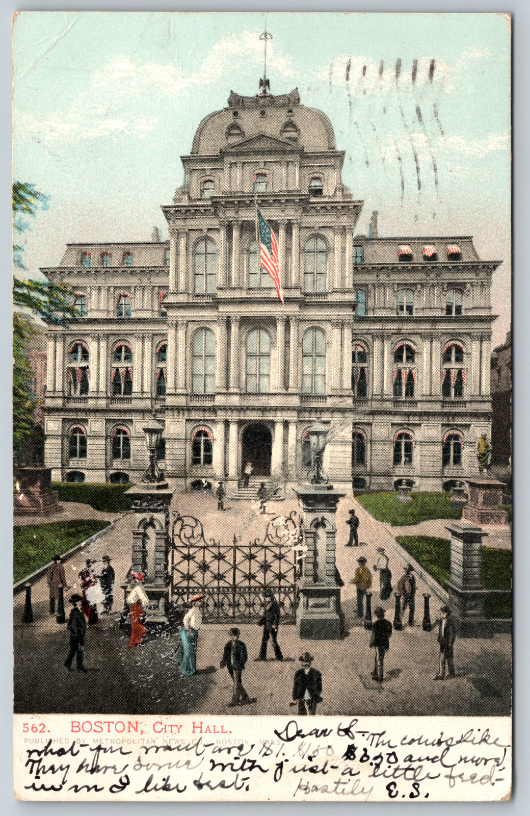 c1900s Boston City Hall Antique Undivided Back Vintage Postcard