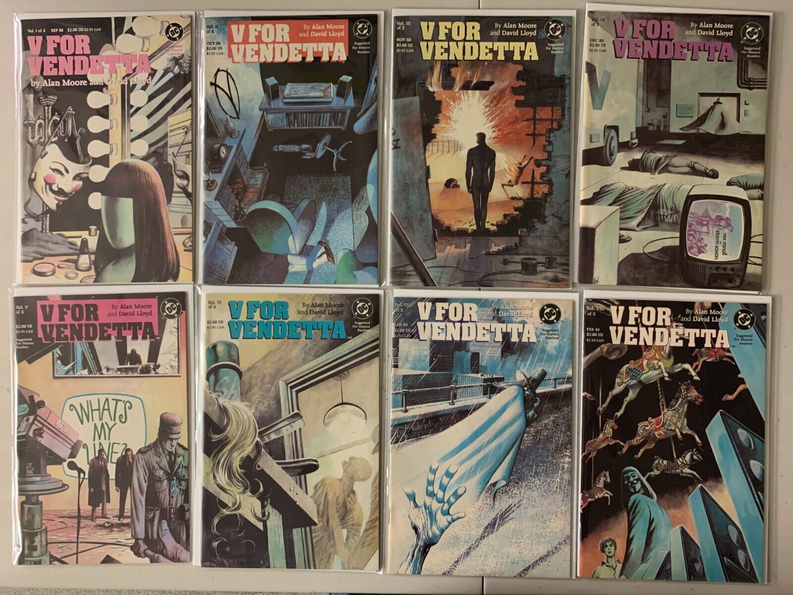 V for Vendetta set #1-10 10 diff 8.5 (1988-89)