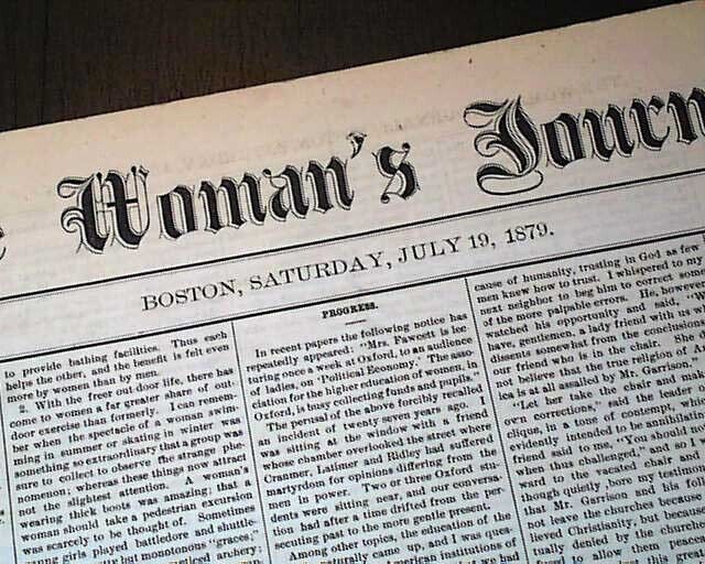 Rare Women's Suffrage Woman's Female Movement Lucy Stone & More 1879 Newspaper