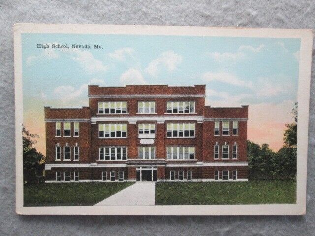Antique High School, Nevada, Missouri Postcard