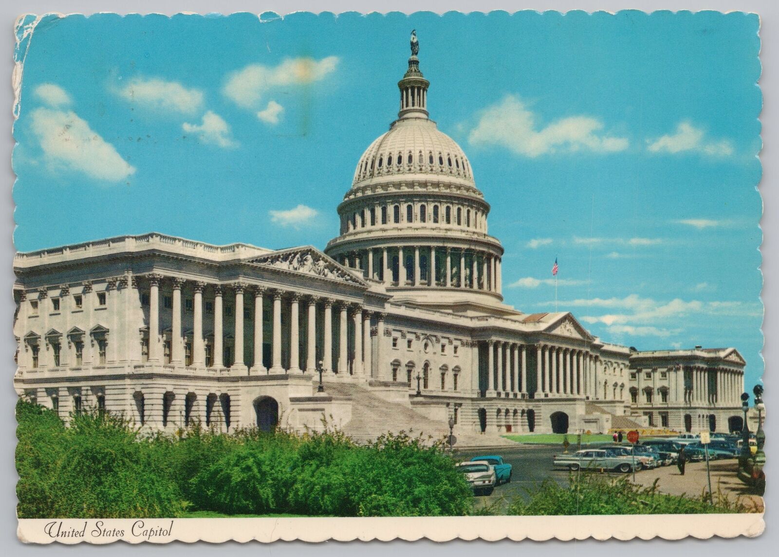 State View~US Capitol From Bush Washington DC~Continental Postcard