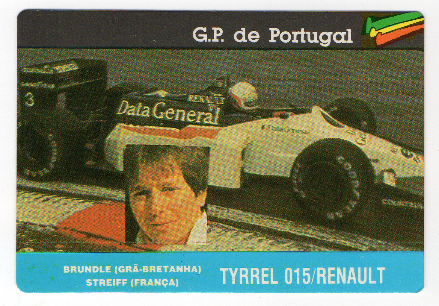 1987 Portugese Pocket Calendar F1 Tyrrell Team - Martin Brundle 