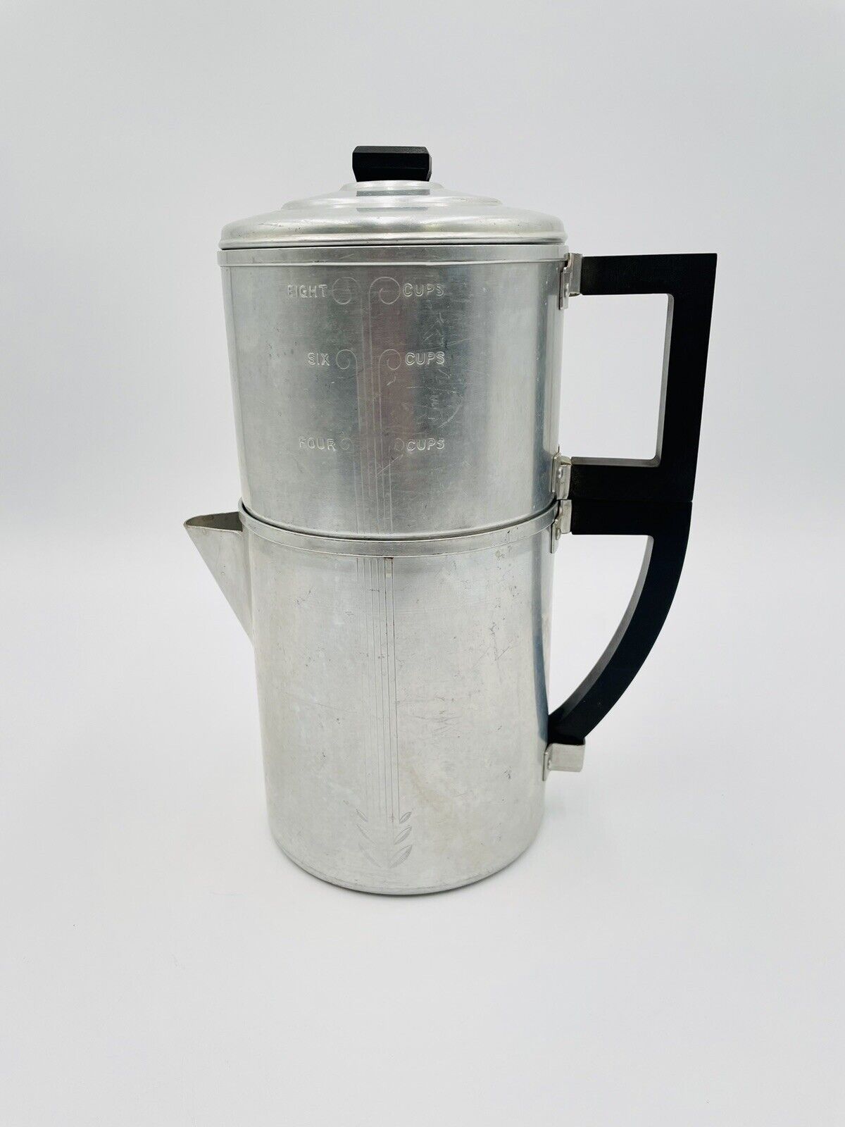 Wear-Ever Aluminum 8 Cup Coffee Pot Percolator#2032 Outdoor Camping Vintage USA