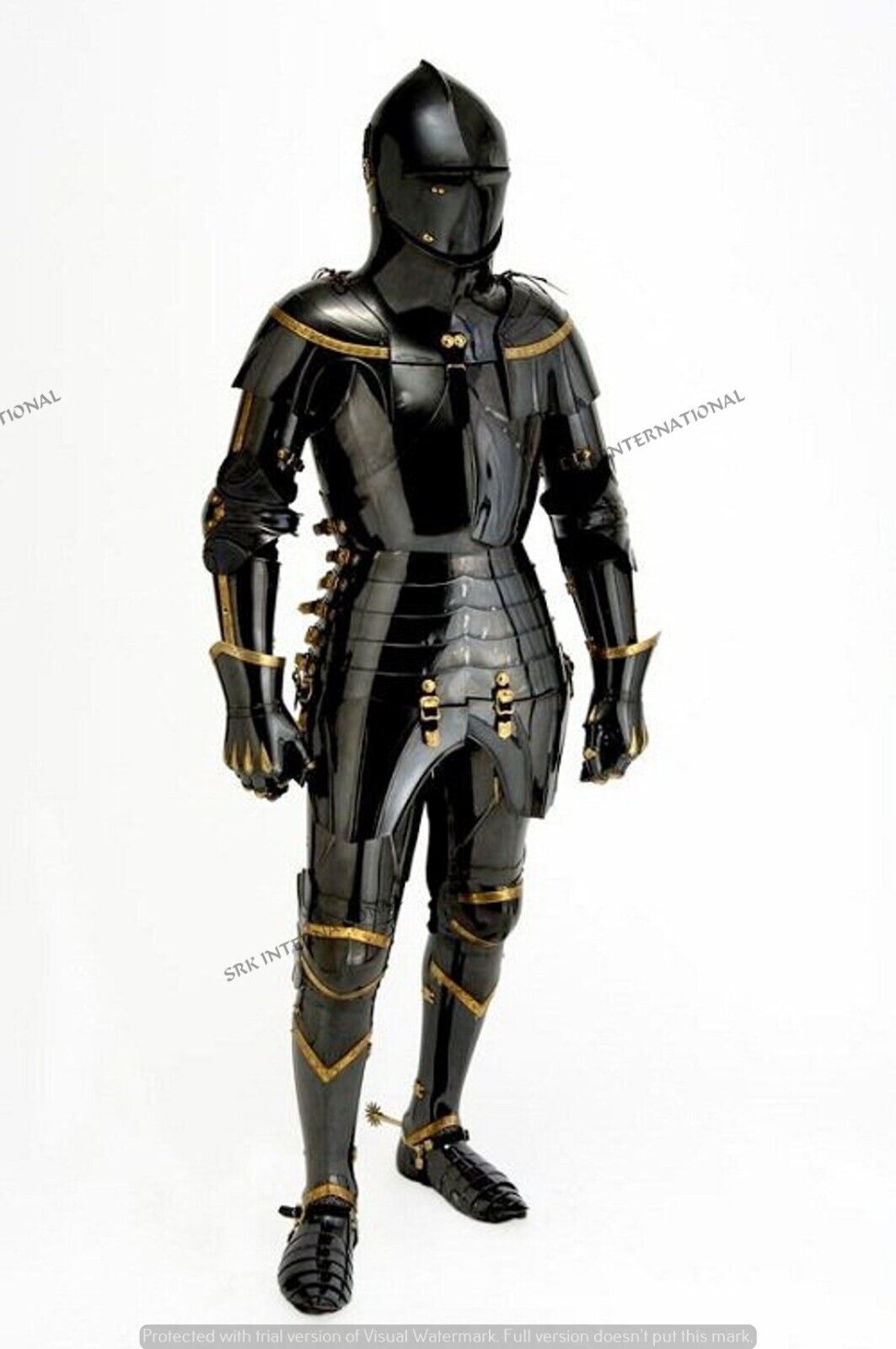 Medieval Black Armour Suit Combat Full Body Halloween Armour Suit Full Body