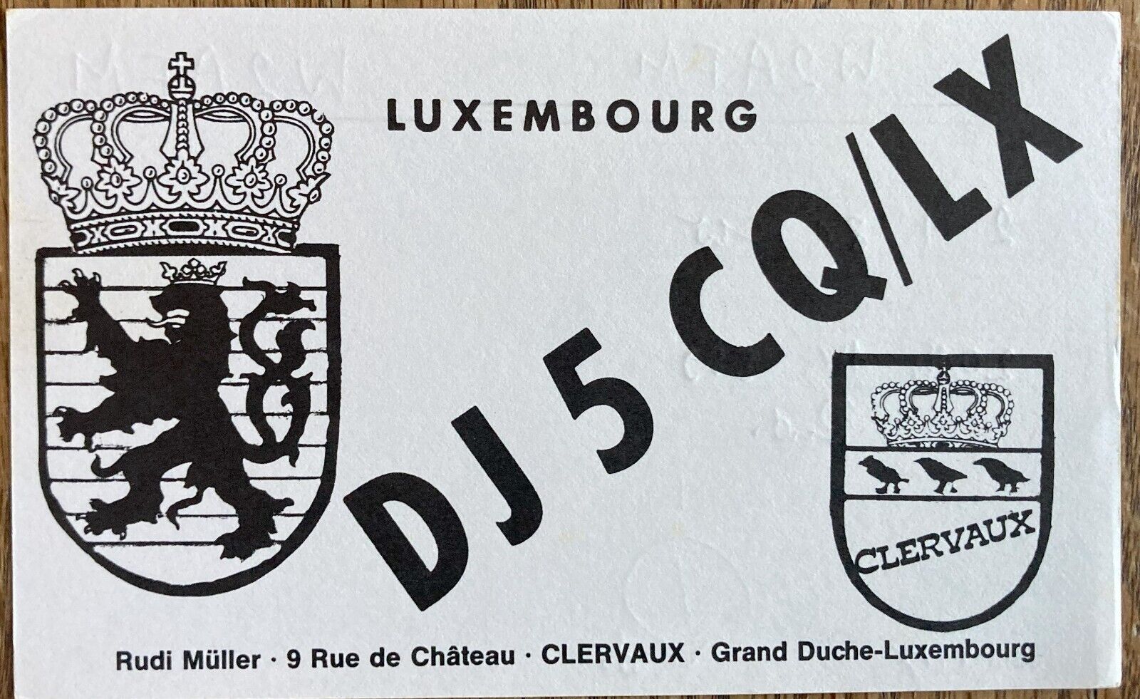 QSL Card - Clervaux Grand Duche - Luxembourg Rudi Muller DJ5CQ/LX 1981 Postcard