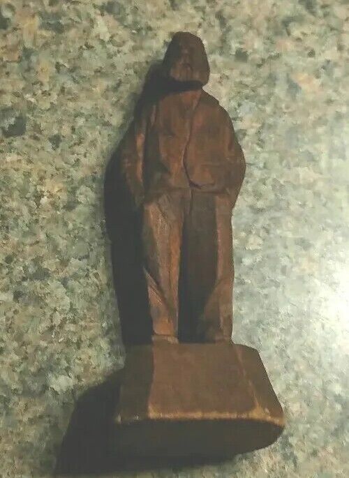 Carved Wooden Vintage Old Man Hand Made Wood Figurine Bearded Sailor