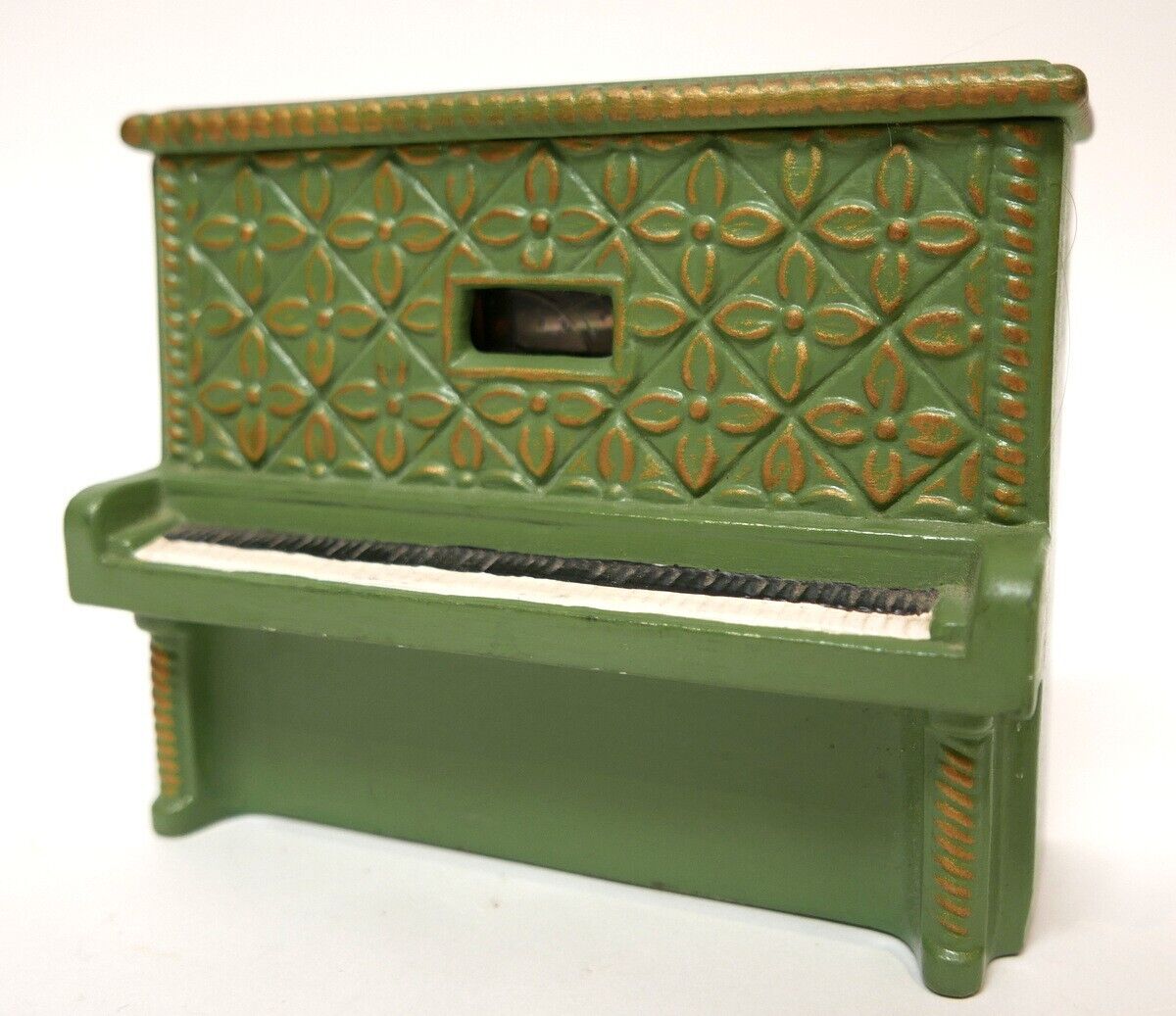 Vintage Upright Ceramic Piano Music Box Plays \