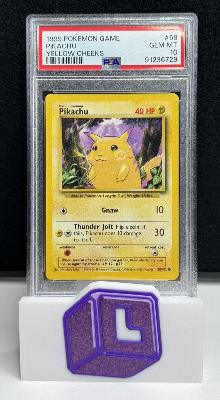 1999 Pokemon Game #58 Pikachu Yellow Cheeks PSA 10 GEM MINT