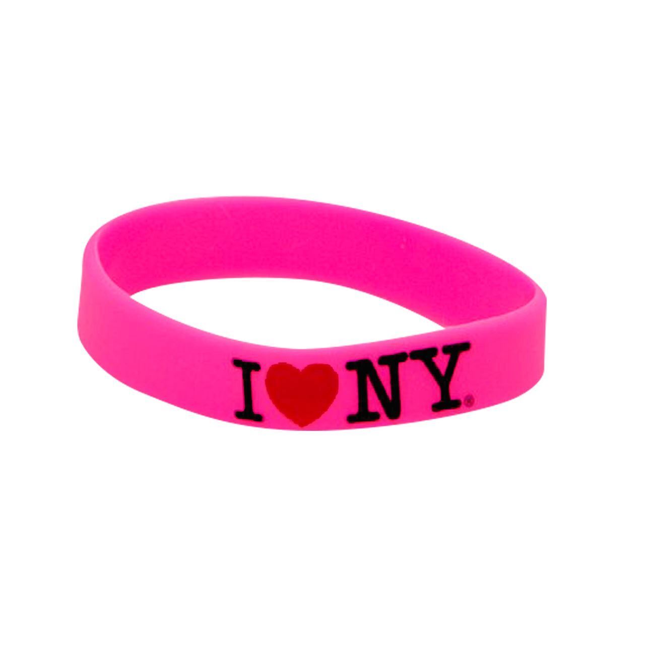 Pink I Love NY Rubber Bracelet NYC Jewelry for Kids and Adults New York City